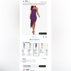 Purple Strapless Y2K Bodycon Dress, Asymmetric Ruffle Hem, Lace, Lined, Women's